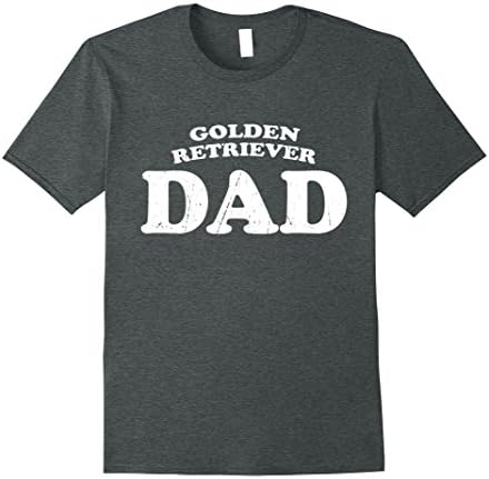 Mens Golden Retriever Dad Dog Father Cute Pet Distressed T-Shirt Large Dark Heather