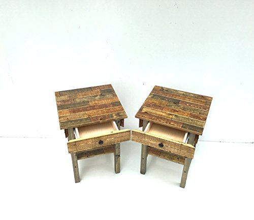 Night Stand Set With Drawer Modern Farmhouse End Tables Rustic