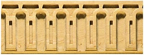 5 3/8"W x 7/8"P, 2" Repeat, Molding Roman Arch, 8' Length, White Oak