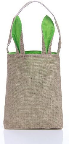 Warmhol Easter Baskets Easter Bunny Bag Personalized Easter Eggs Basket for Kids (green)