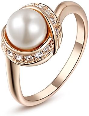 Iutopian Women's Simulated-pearl Round Ring (7)