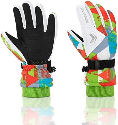 Ski Gloves, RunRRIn 100% Waterproof Warm Snow Gloves for Mens, Womens, and Kids