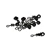 10x Fishing Pulley Rig Beads with Rollering Swivels Line - Black 4x5 mm