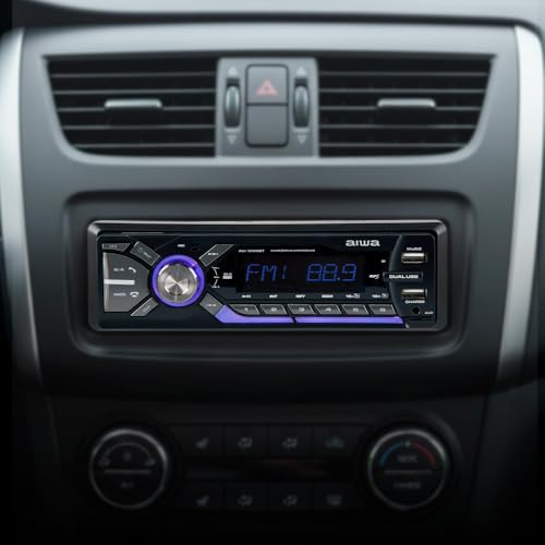 Aiwa Autoestéreo AW-3269BT Bluetooth USB SD AUX 4×50W Potencia 200W Iluminación 7 Colores Panel Desmontable Ecualizador MP3 Radio Am/FM Manos Libres Negro