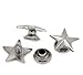 Housweety 100 Sets Silver Tone Star Spike Rivet Studs Spots 11mmx11mm(3/8