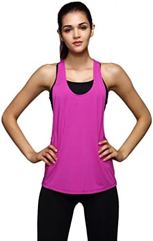 Napoo Womens Sports Vest, Loose Backless Sleeveless Knitted Solid Gym Vest Training Run