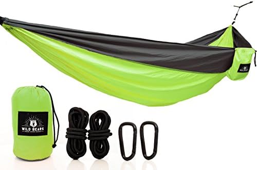 Wild Bears #1 Double Camping Hammock ON SALE | Best Quality Hammocks for 2 Person Lightweight, Portable, Parachute Nylon for Outdoors, Backpacking, Travel, Beach, Hiking, Yard, Garden | 118 x 78 in