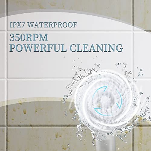 Upgraded Cordless Electric Rotary Cleaning Brush, Bathroom Cleaner with