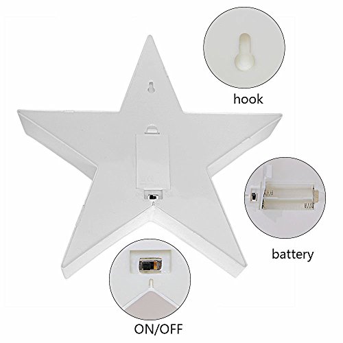 Wringo Decorative Letters Light Star Shape LED Plastic Marquee Light Battery Operated LED Marquee Sign for Home Christmas Decorations