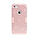iPhone 7 Case, LONTECT Hybrid Heavy Duty Shockproof Diamond Studded Bling Rhinestone Case Dual Layer [Hard PC+ Soft Silicone] Impact Protection for Apple iPhone 7 - Rose Gold
