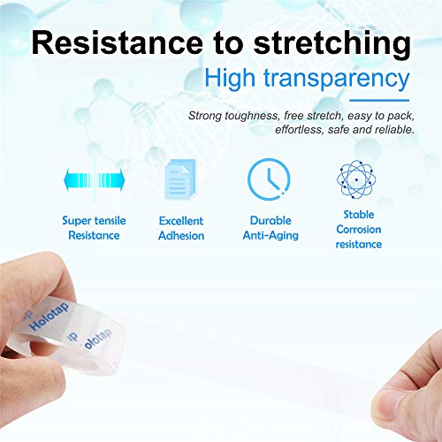 Holotap Ultra Transparent Tape Refill 9 Rolls Clear Tape 3/4 inch Invisible Tape Roll for Office, Home, School