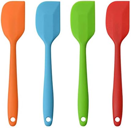 Silicone Spatulas, 10 inch Large Heat Resistant Non-Stick Flexible Rubber Scrapers Bakeware Tool Essential Cooking Gadget (4 Pack)