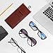 Fintie Double Glasses Case with Carabiner Hook, Portable Vegan Leather Eyeglass Case Anti-scratch Sunglasses Pouch, Brown