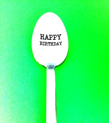 Spoon Happy Birthday by Weenca-Sturdy Stainless Steel Ice Cream Spoon- Perfect Birthday Gift or Birthday Party Supplies – Spoon Engraved by Laser Machine