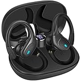 HEING Wireless Earbuds, Bluetooth Headphones Over-Ear Stereo Wireless Earpieces with Charging Case Mics LED Battery Display, Waterproof Sports Wireless Ear Buds for Sports/Workout/Gym/Running