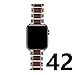 LDFAS Compatible for Apple Watch Band 44mm 42mm, Natural Wood Red Sandalwood Stainless Steel Metal Link Bracelet Strap Compatible for Apple Watch SE Series 6/5/4/3, Silver/Gold