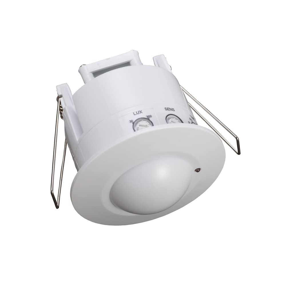 Garza 430071 Microwave Motion Detector Recessed Ceiling Light Mini, White