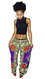 Oops Style Womens Dashiki Boho Casual Loose Drawstring Waist Trousers Wide Leg Lounge Pants