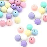Rockin Beads 280 Random Pastel Acrylic Spacer Beads Round 8mm Hole 1.6mm
