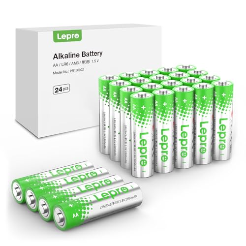 Lepro AA Batteries 24 Pack (Reclosable Packaging) - 1.5V Alkaline Double A Batteries with 2800mAh Max Long-Lasting Power, Leak-Proof & Corrosion-Resistant, Ideal for Home & Office Devices