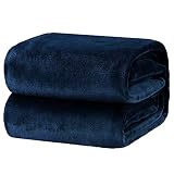 Bedsure Fleece Blanket Throw Size Navy Lightweight Super Soft Cozy Luxury Bed Blanket Microfiber