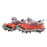 AMYIPO 11 Teeth Universal Children Ice Claws Crampons Anti Slip Ice Cleats Shoe Boot Grips Traction Crampon Snow Spikes with Storage Bag (M, for EUR 26-31 )