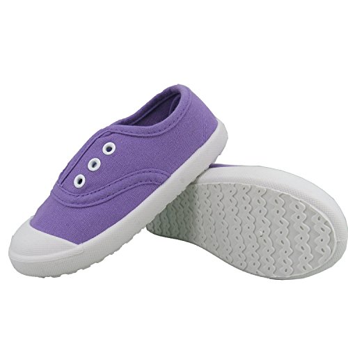 Kikiz Candy Color Kids Toddler Canvas Sneaker Boys Girls Casual Shoes Purple Size 6M