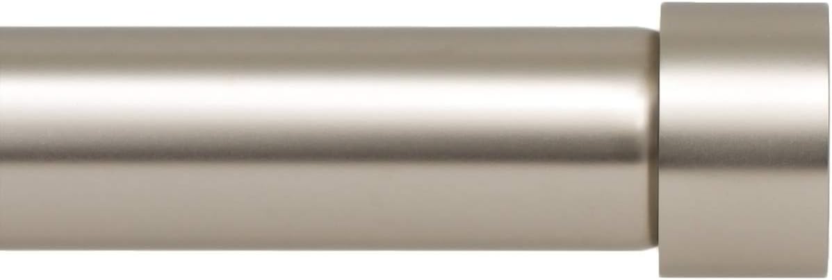 Window Treatment Hardware - Ivilon Drapery Window Curtain Rod - End Cap Style Design 1 Inch Pole. 48 to 86 Inch Color Satin Nickel
