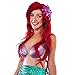 Curly Wavy Wine Red Women Hair Party Little Mermaid Ariel Cosplay Wig 28