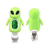 SWIFF Guitar Tuner Clip-On Cartoon Alien with LCD Display for All Instruments with Bass, Ukulele,Violin Accessories (Green)