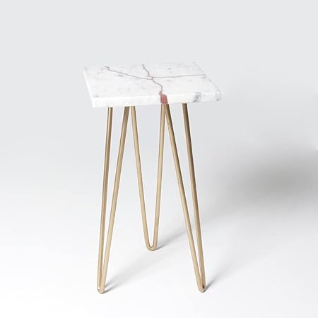 Jaipur Market White Canova Tripod Stand Garden Decor Planter Table with Metal Hairpin Legs for Multi Purpose