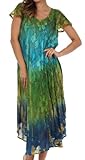Sakkas 20831 Mika Ombre Floral Caftan Dress - Green - One Size