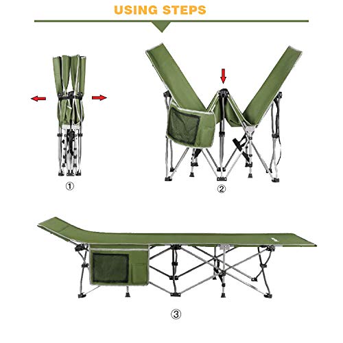 KingCamp Folding Camping Cot for Adults W/Carry Bag, Portable Sleeping
