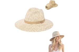 Packable Knit Fedora Hat for Women, Soft Lightweight Breathable Summer Beach Hat, Crushable Foldable Travel Straw Fedora