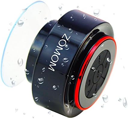 ZOMOM BLUETOOTH SHOWER SPEAKER - Certified Waterproof - Wireless It Pairs Easily To All Your Bluetooth Devices - Phones, Tablets, Computer, Radio (Red)