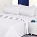 Millenium Linen Queen Size Bed Sheet Set - White - 1600 Series 4 Piece - Deep Pocket - Cool and Wrinkle Free - 1 Fitted, 1 Flat, 2 Pillow Cases