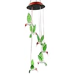 Color-Changing LED Solar Mobile Wind Chime, Bukm Solar Powered LED Hanging Lamp WindChime Light Wind Chimes for Outdoor Indoor Gardening Lighting Decoration Home (Hummingbird)