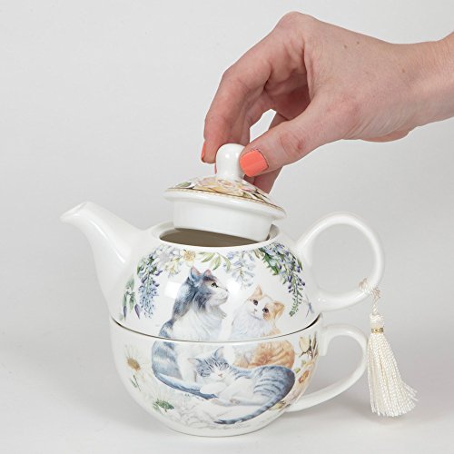 Bits and Pieces Adorable Single Serving Kitty Tea Set Cat Tea Set