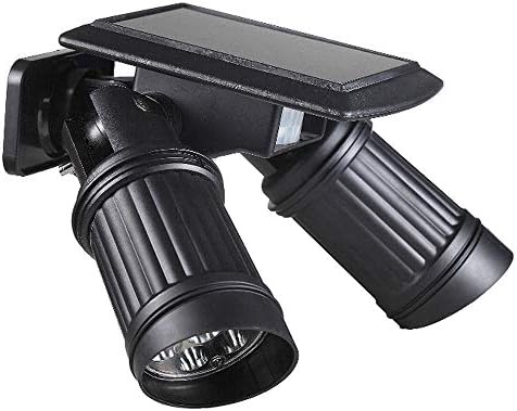 Motion Sensor Light Solar Spotlight Outdoor Wireless Double Spotlights 360 Degree Adjustable Head Landscape Weatherproof Light Security Light for Patio Deck Yard Garage