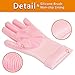 ThxToms Dishwashing Gloves, Pair of Rubber Scrubbing Gloves for Dishes, Wash Cleaning Gloves with Sponge Scrubbers for Kitchen, Bathroom and Car (Pink)