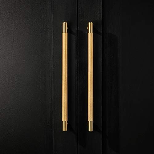 Solid Brass Gold Knurled Door and Drawer Bar Handles (PH10 - Small 16cm)