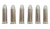 6 Dummy Rounds Silver - Denix Solid Metal Display Pieces -