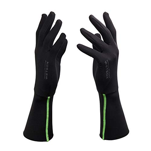 WETSOX GEN II Gloves, Frictionless Wetsuit Glove Liners for Diving and Surfing, Get In and Out of Wetsuits or Wetsuit Gloves Easily, Increases Life of Gear, Ultra thin Poly/Spandex Material (Large)