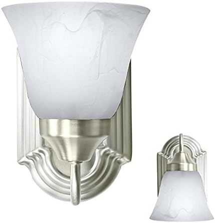 2 Pack of Luna Wall Sconce Light Fixtures Single Light Vanity, Brushed Nickel