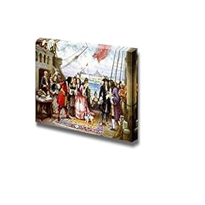 Captain Kidd in New York Harbor by Jean Leon Gerome Ferris - Canvas Print Wall Art Famous Painting Reproduction - 12" x 18"