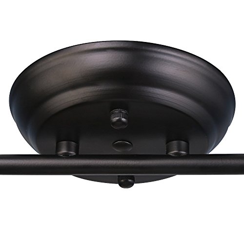 LALUZ Semi Flush Mount Adjustable 2 Heads Track Lighting Fixture Modern Ceiling Spotlight, A03201