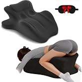 Ergonomic Memory Foam Wedge Pillow, 27&deg; Bed Wedge Reading Support (Black) | Reading, Reclining &amp; Sit-Up Support, Upper Body &amp; Leg Elevation, Neck, Back &amp; Waist Comfort, Removable Cover, Anti-Slip Base