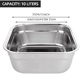 ASelected 304 Stainless Steel Washing Up Bowl 10 Litre 30x30x13cm view 2