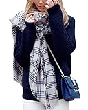 Ephow Plaid Blanket Scarf Winter Warm Tartan Wrap Shawl Lattice Scarfs for women(zag)