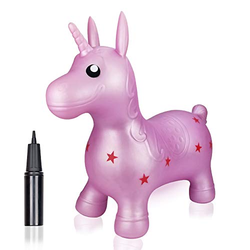Unicorn Hopper, Horse Hopper, Bouncy Inflatable Animal Ride-on Toy for Children, Boys and Girls, Toddlers (Pump Included)